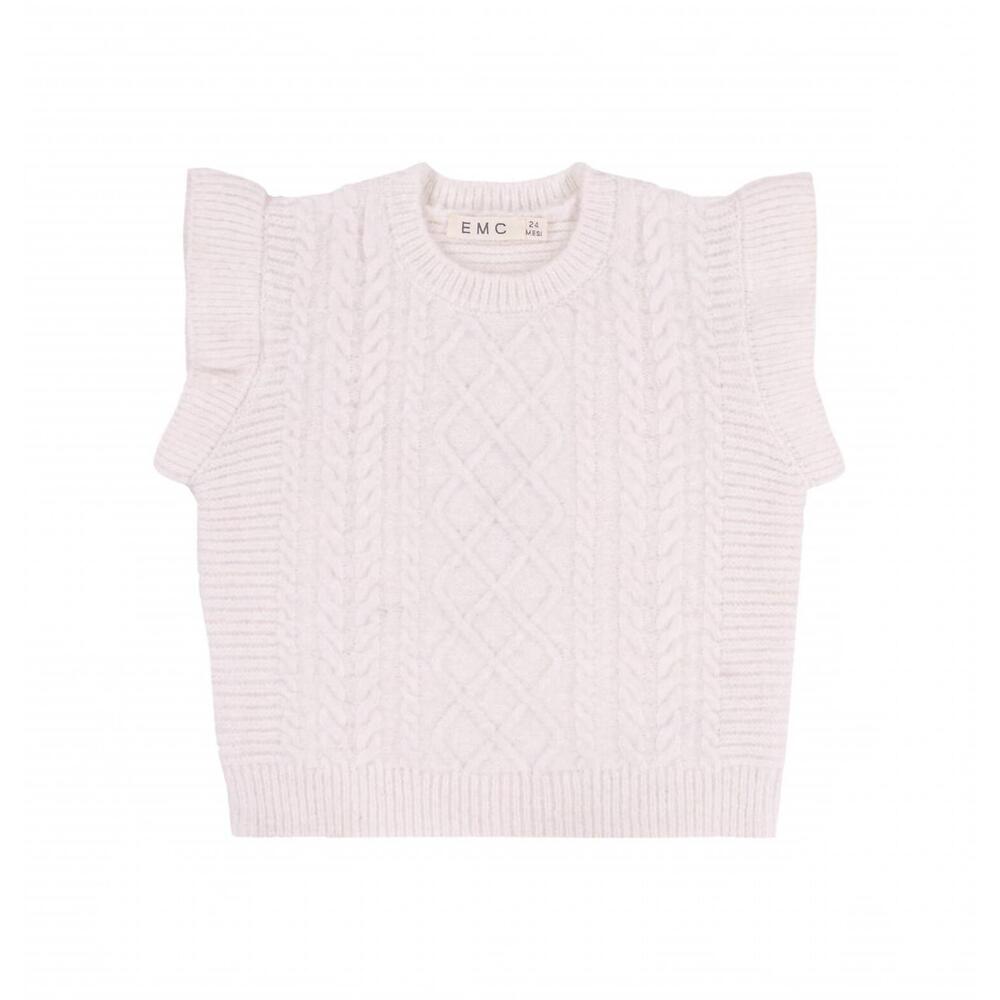 NEW EMC girl's cable knit vest in pink